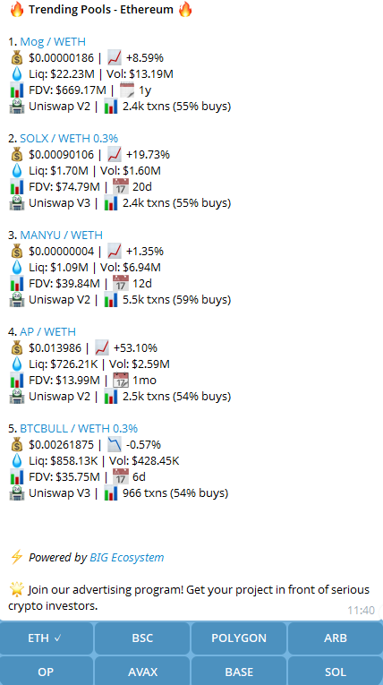/tpool command with interactive buttons